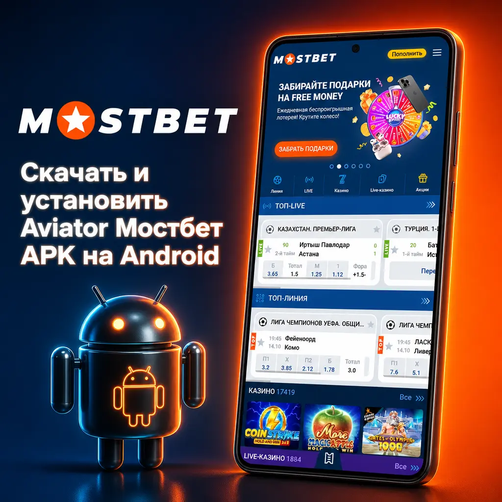 Скачивание и установка APK-файла Aviator Мостбет на Android устройство с сайта букмекера