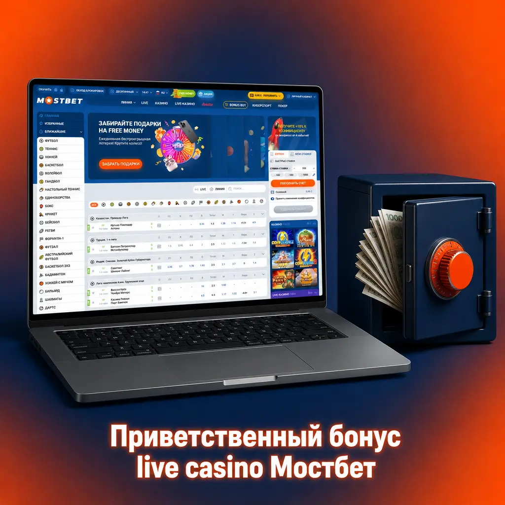 Приветственный бонус Мостбет на 5 депозитов для live casino в Кыргызстане с фриспинами и вейджером x30