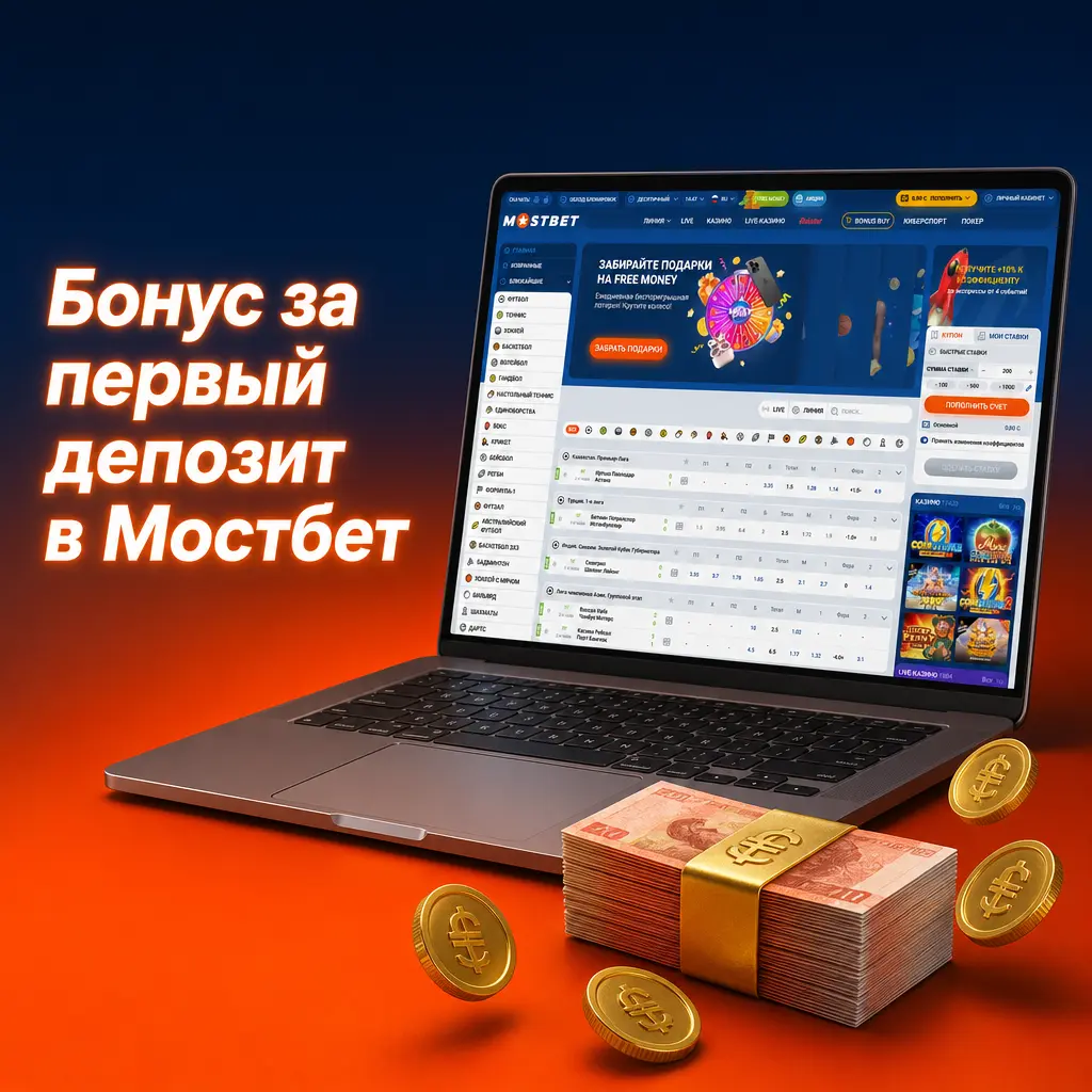 Бонус за первый депозит в Мостбет: 125% до 36 000 сом и 250 фриспинов для новых игроков из Кыргызстана